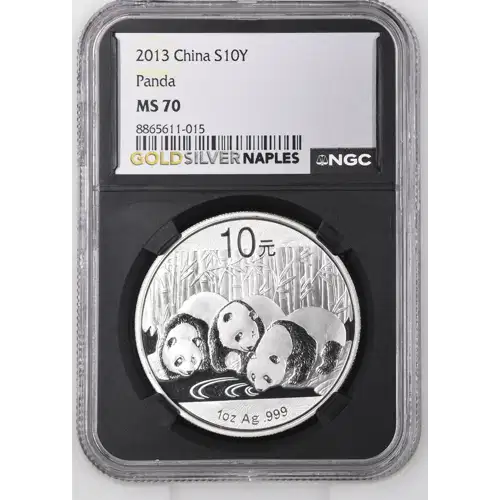 2013 - 1oz Panda Silver Coin - China 10Yn - NGC MS70 (S14-B15)